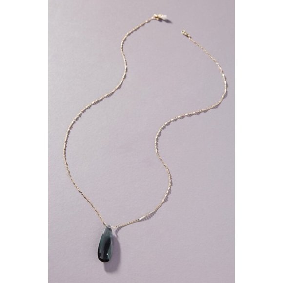 Anthropologie Jewelry - Anthropologie Skipping Stones Necklace Crystal Gem Gemstone Geode Gold Gray Grey